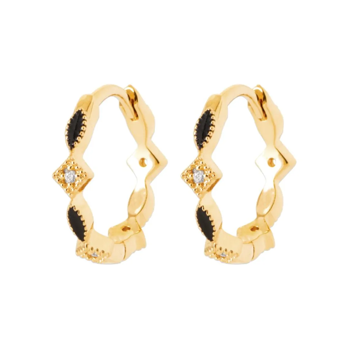 Maison de la Bijouterie Boucles d'oreilles créoles plaqué or fantaisie 14mm Y65460W | Femme Boucles D'Oreilles