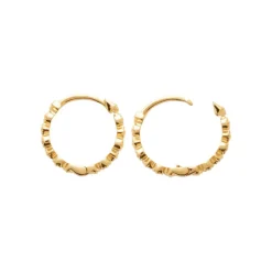 Maison de la Bijouterie Boucles d'oreilles créoles plaqué or fantaisie 14mm Y654000 | Femme Boucles D'Oreilles