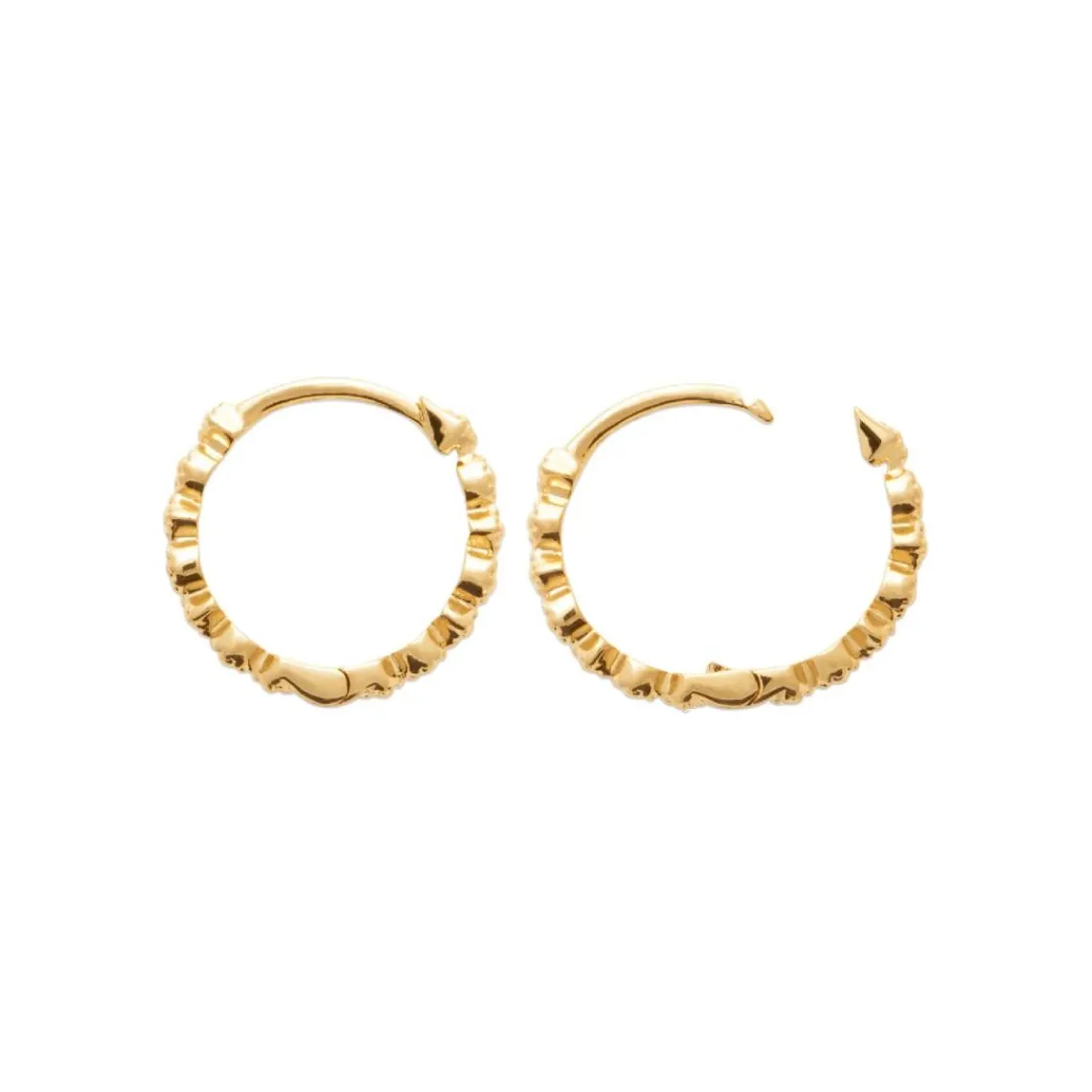 Maison de la Bijouterie Boucles d'oreilles créoles plaqué or fantaisie 14mm Y654000 | Femme Boucles D'Oreilles