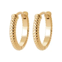 Maison de la Bijouterie Boucles d'oreilles créoles plaqué or fantaisie 14mm Y653500 | Femme Boucles D'Oreilles