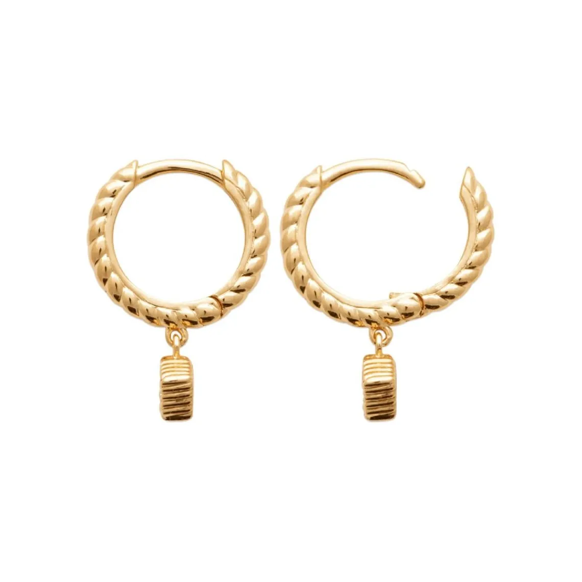 Maison de la Bijouterie Boucles d'oreilles créoles plaqué or fantaisie 14mm Y6533Z0 | Femme Boucles D'Oreilles