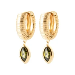 Maison de la Bijouterie Boucles d'oreilles créoles plaqué or fantaisie 15mm Y663V50 | Femme Boucles D'Oreilles