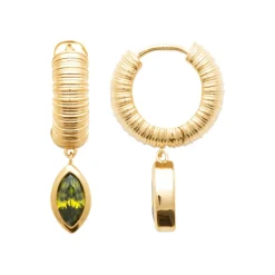 Maison de la Bijouterie Boucles d'oreilles créoles plaqué or fantaisie 15mm Y663V50 | Femme Boucles D'Oreilles