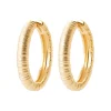 Maison de la Bijouterie Boucles d'oreilles créoles plaqué or fantaisie 30mm Y663600 | Femme Boucles D'Oreilles