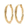 Maison de la Bijouterie Boucles d'oreilles créoles plaqué or fantaisie 16mm Y656Y00 | Femme Boucles D'Oreilles