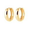 Maison de la Bijouterie Boucles d'oreilles créoles plaqué or fantaisie 16mm Y6560Z6 | Femme Boucles D'Oreilles