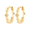 Maison de la Bijouterie Boucles d'oreilles créoles plaqué or fantaisie 14mm Y6545Z0 | Femme Boucles D'Oreilles