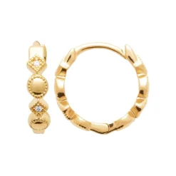 Maison de la Bijouterie Boucles d'oreilles créoles plaqué or fantaisie 14mm Y654ZZ0 | Femme Boucles D'Oreilles
