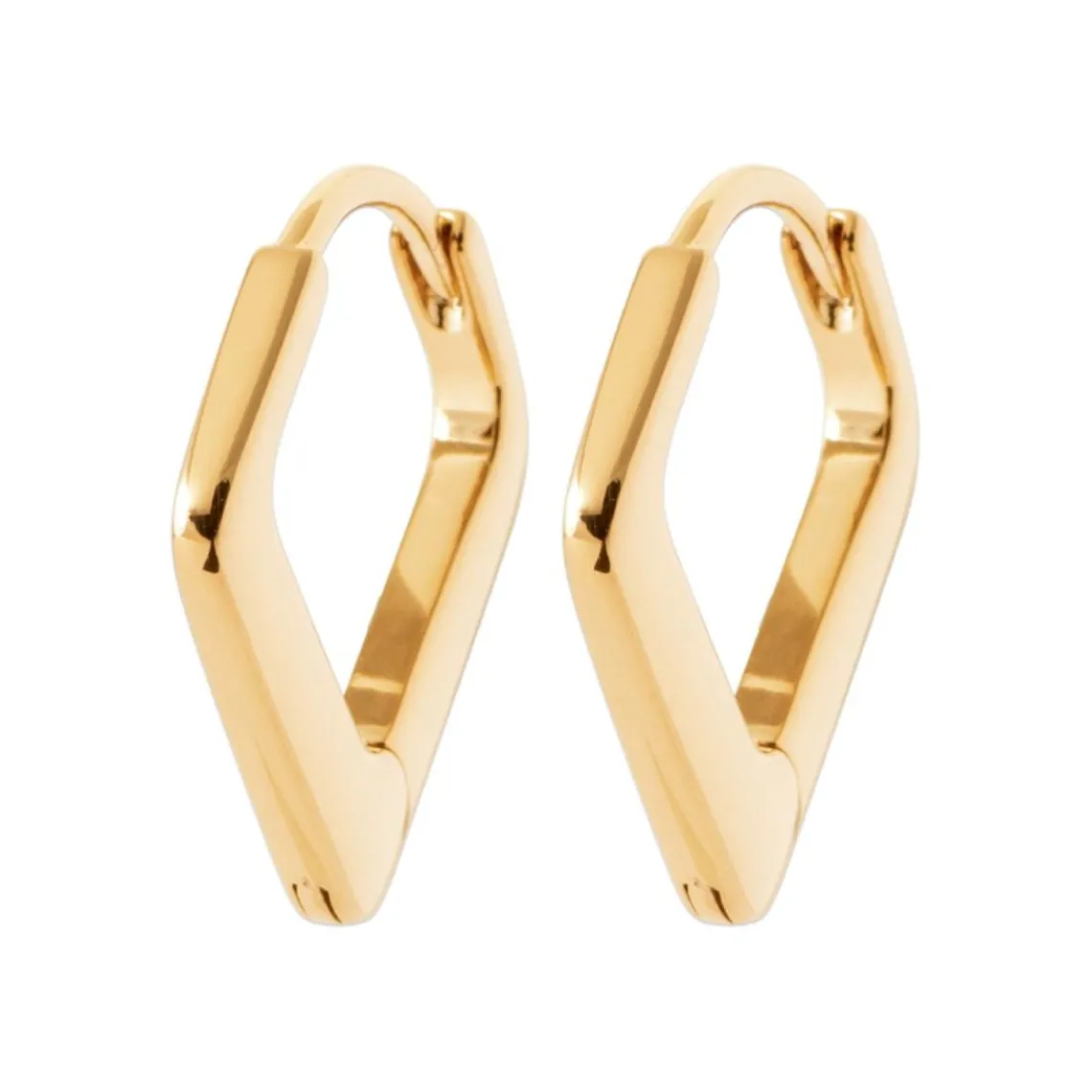 Maison de la Bijouterie Boucles d'oreilles créoles plaqué or fantaisie 15mm Y653600 | Femme Boucles D'Oreilles
