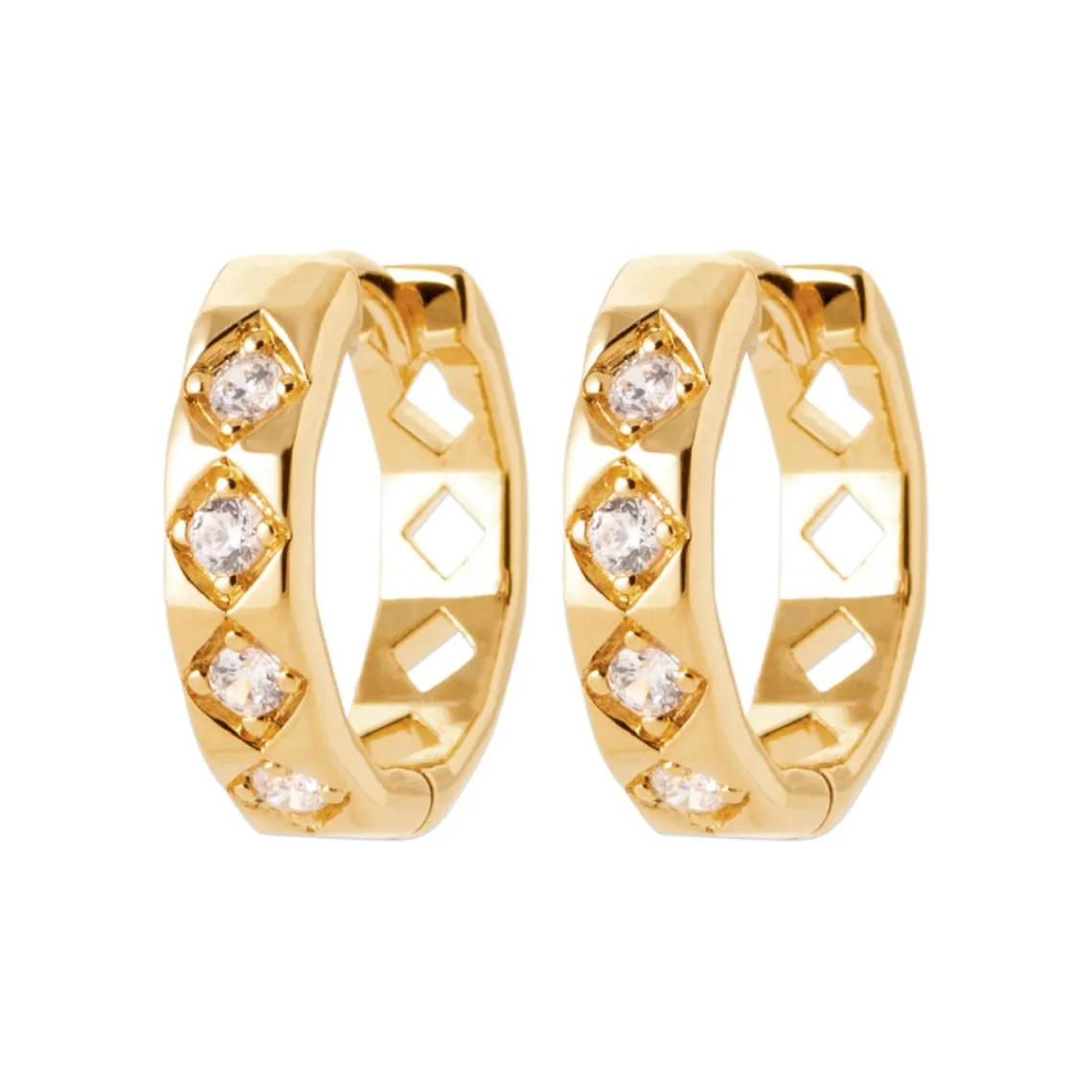 Maison de la Bijouterie Boucles d'oreilles créoles plaqué or fantaisie 15mm Y653YZ0 | Femme Boucles D'Oreilles