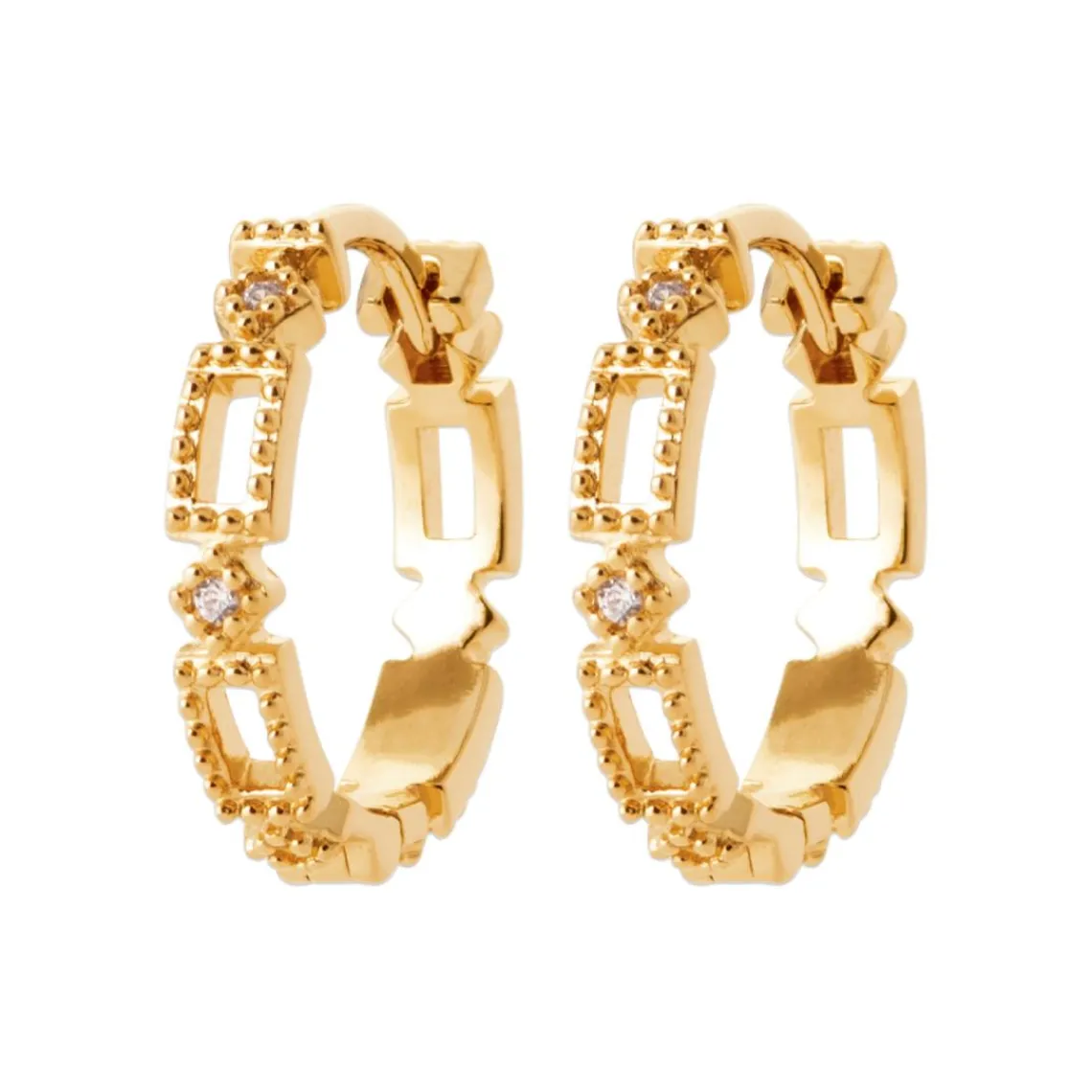 Maison de la Bijouterie Boucles d'oreilles créoles plaqué or fantaisie 15mm Y653ZZ0 | Femme Boucles D'Oreilles