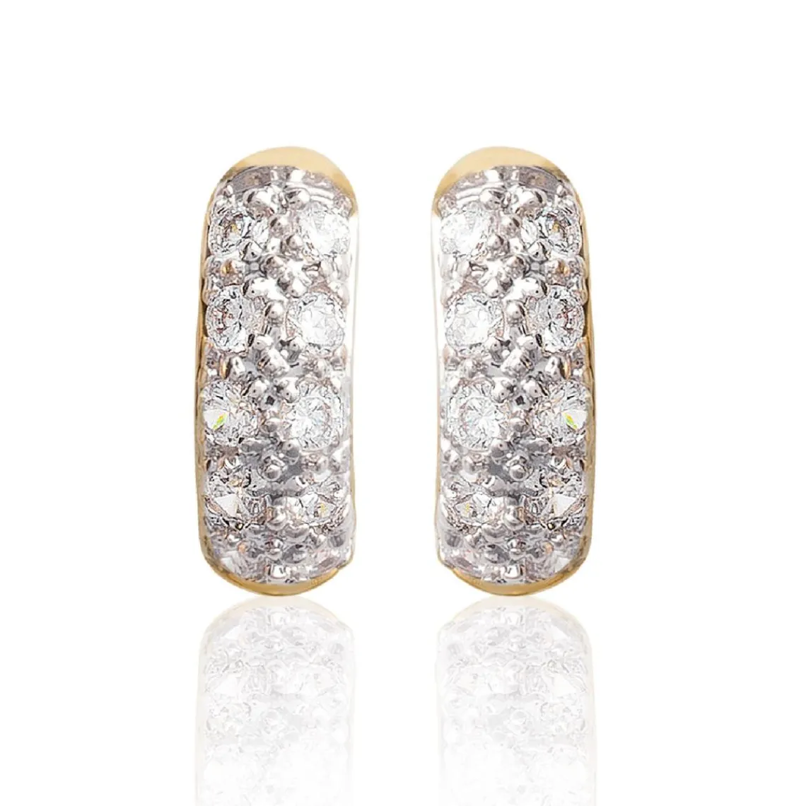 Maison de la Bijouterie Boucles d'oreilles créoles plaqué or oxydes de zirconium YW4U5WZ3 | Femme Boucles D'Oreilles
