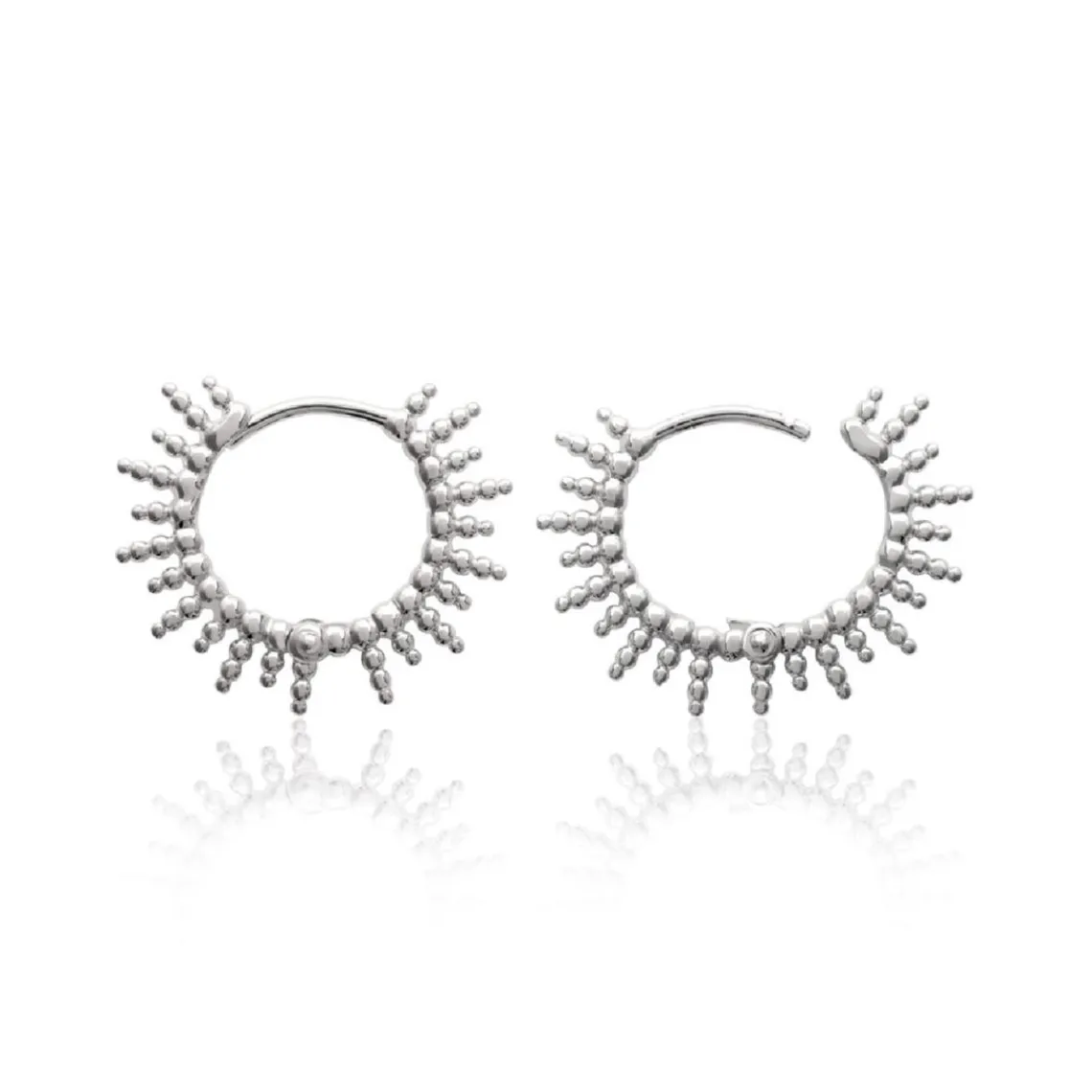 Maison de la Bijouterie Boucles d'oreilles créoles soleil Argent W6YZ500 | Femme Boucles D'Oreilles