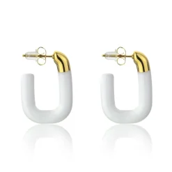 Emily Westwood Bijoux Boucles d'oreilles Emily Westwood EWE23136G - Acier Doré et Blanc | Femme Boucles D'Oreilles