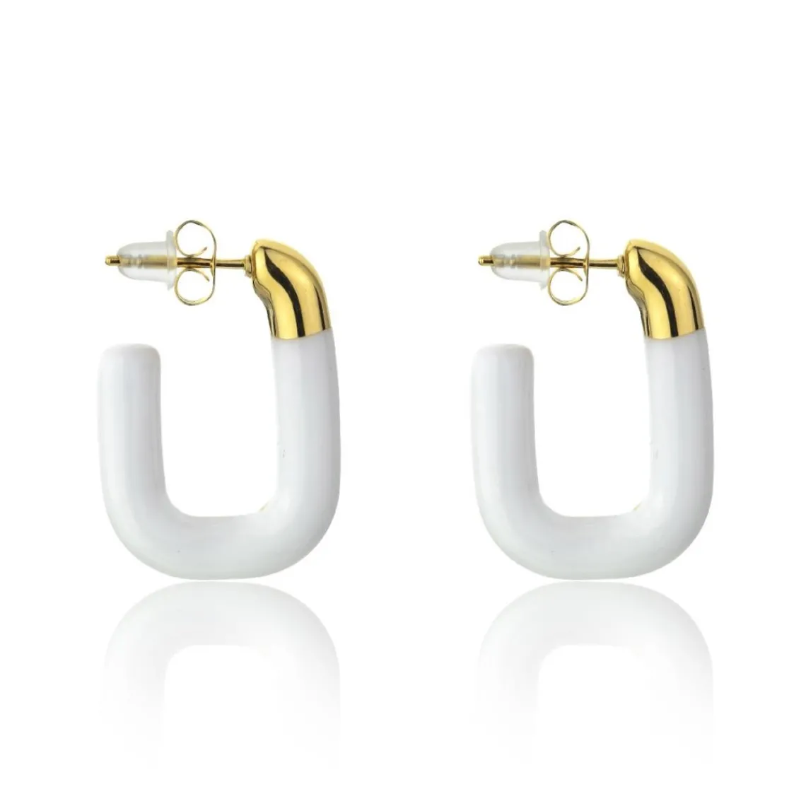 Emily Westwood Bijoux Boucles d'oreilles Emily Westwood EWE23136G - Acier Doré et Blanc | Femme Boucles D'Oreilles
