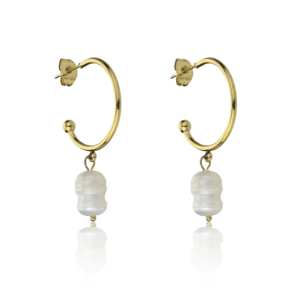 Emily Westwood Bijoux Boucles d'oreilles Emily Westwood EWE23099G - Acier Doré et Blanc | Femme Boucles D'Oreilles