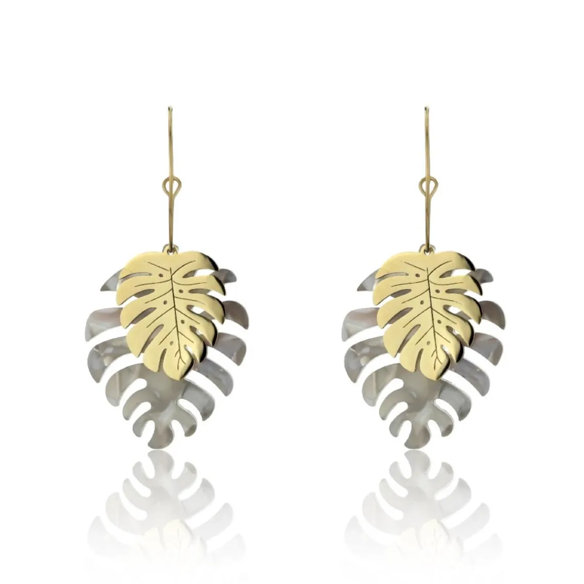 Emily Westwood Bijoux Boucles d'oreilles Emily Westwood EWE23094G - Acier et acrylique Doré et Gris | Femme Boucles D'Oreilles