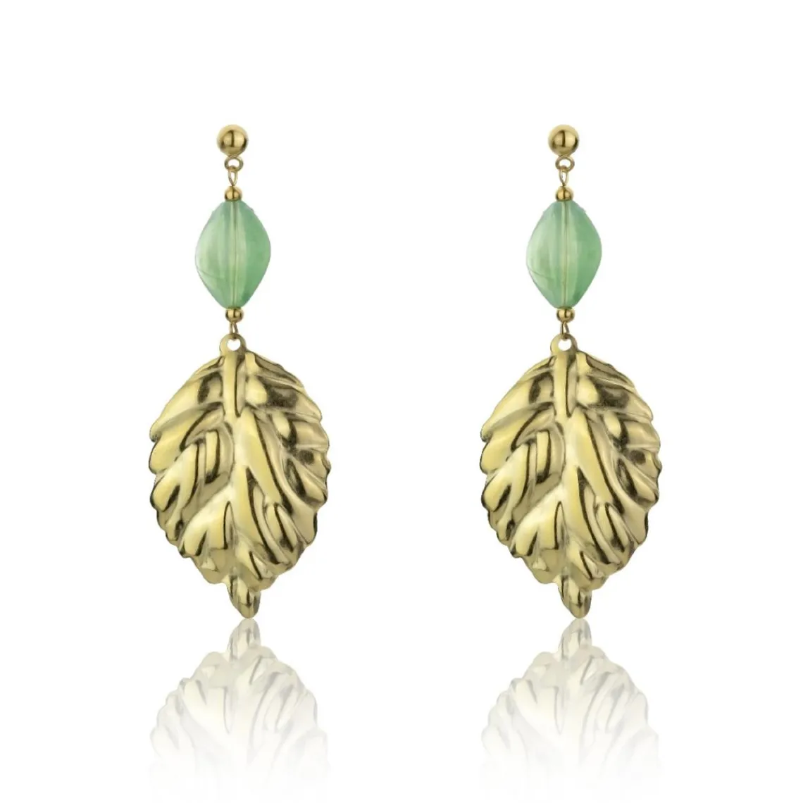 Emily Westwood Bijoux Boucles d'oreilles Emily Westwood EWE23089G - Acier,acrylique Doré et Vert | Femme Boucles D'Oreilles