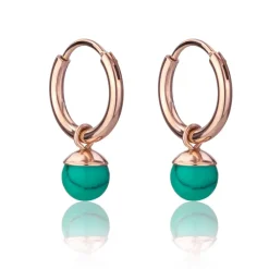 Emily Westwood Bijoux Boucles d’oreilles Femme - WE1203R Acier Doré rose Vert | Femme Boucles D'Oreilles