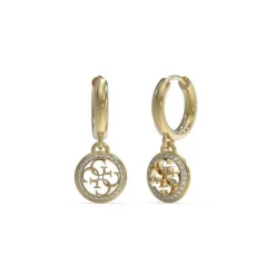 Guess Bijoux Boucles d'oreilles Femme - JUBE02135JWYG LIFE IN 4G Acier Doré | Femme Boucles D'Oreilles