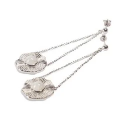 Kosma Paris Boucles d'oreilles femme Flora - Argenté Blanc TS202440-R | Femme Boucles D'Oreilles|Bague