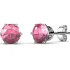 MYC-Paris Boucles d'oreilles Femme Pierres de naissance - DE0357-10 Laiton Argent | Femme Boucles D'Oreilles