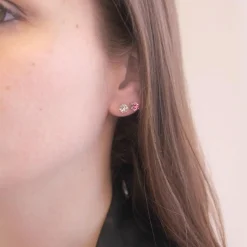 MYC-Paris Boucles d'oreilles Femme Pierres de naissance - DE0357-10 Laiton Argent | Femme Boucles D'Oreilles