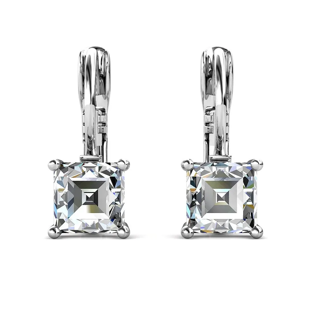 MYC-Paris Boucles d’oreilles Femme Square - DE0007-S-C Laiton Argent | Femme Boucles D'Oreilles