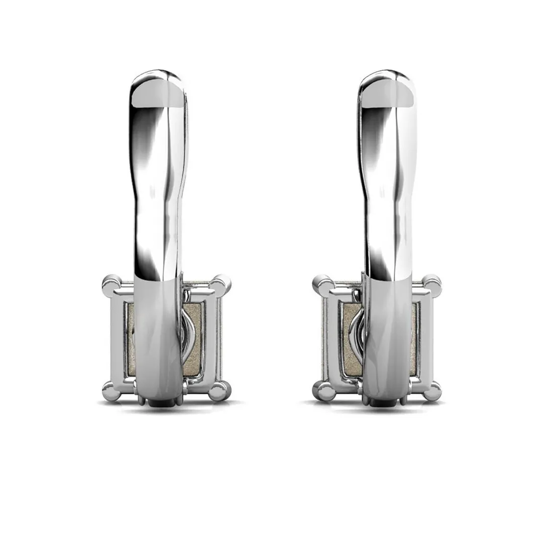 MYC-Paris Boucles d’oreilles Femme Square - DE0007-S-C Laiton Argent | Femme Boucles D'Oreilles