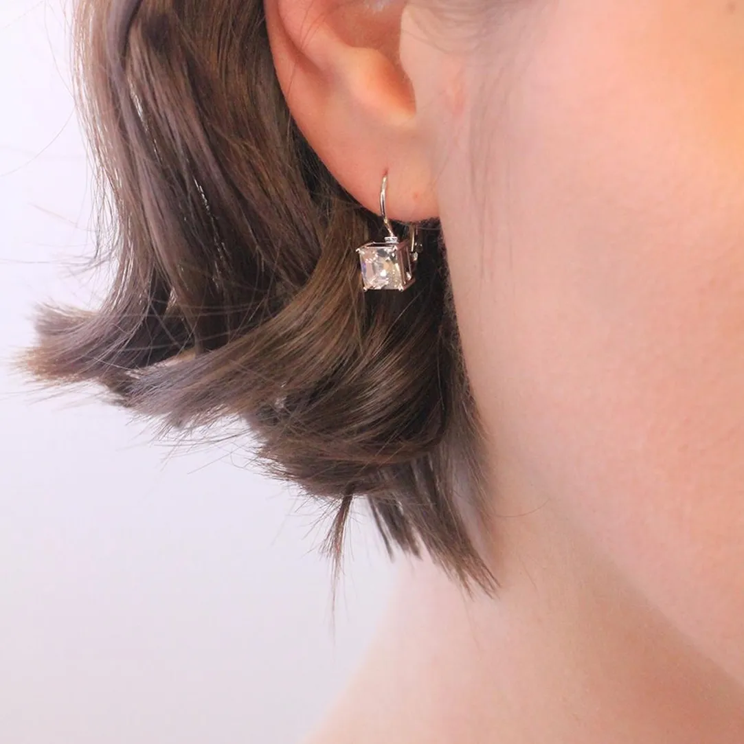 MYC-Paris Boucles d’oreilles Femme Square - DE0007-S-C Laiton Argent | Femme Boucles D'Oreilles