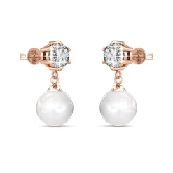 MYC-Paris Boucles d’oreilles Femme - DE0259-RG Laiton Doré rose | Femme Boucles D'Oreilles