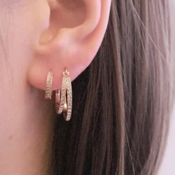 MYC-Paris Boucles d’oreilles Femme - DE0429-RG Laiton Doré rose | Femme Boucles D'Oreilles
