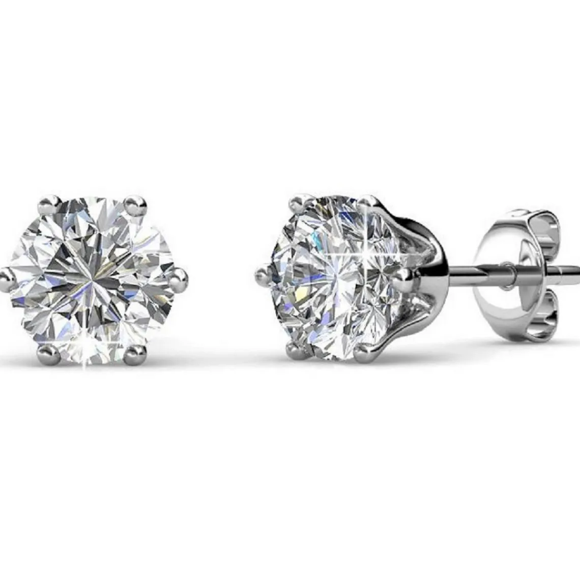 MYC-Paris Boucles d'oreilles Femme Pierres de naissance - DE0357-04 Laiton Argent | Femme Boucles D'Oreilles