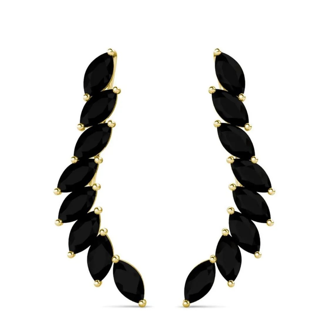 MYC-Paris Boucles d’oreilles Femme - DE0340-G-BK Laiton Doré Noir | Femme Boucles D'Oreilles