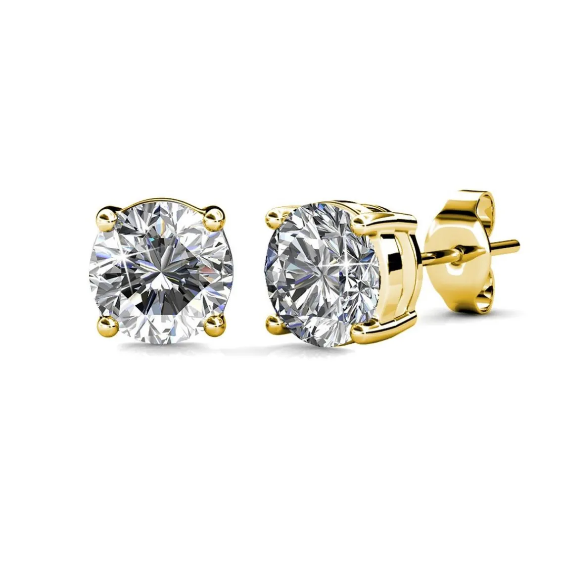 MYC-Paris Boucles d'oreilles Femme Solitaire - DE0065-G Laiton Doré | Femme Boucles D'Oreilles