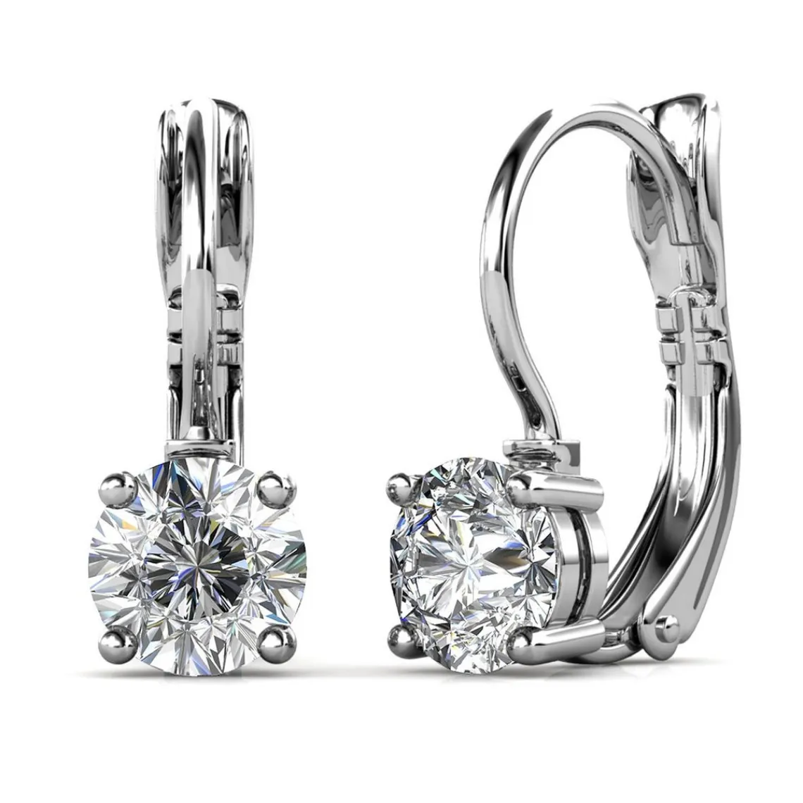 MYC-Paris Boucles d’oreilles Femme Solitaire - DE0008-S-C Laiton Argent | Femme Boucles D'Oreilles