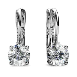 MYC-Paris Boucles d’oreilles Femme Solitaire - DE0008-S-C Laiton Argent | Femme Boucles D'Oreilles