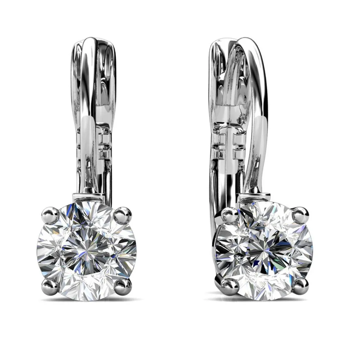 MYC-Paris Boucles d’oreilles Femme Solitaire - DE0008-S-C Laiton Argent | Femme Boucles D'Oreilles