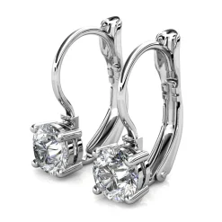 MYC-Paris Boucles d’oreilles Femme Solitaire - DE0008-S-C Laiton Argent | Femme Boucles D'Oreilles