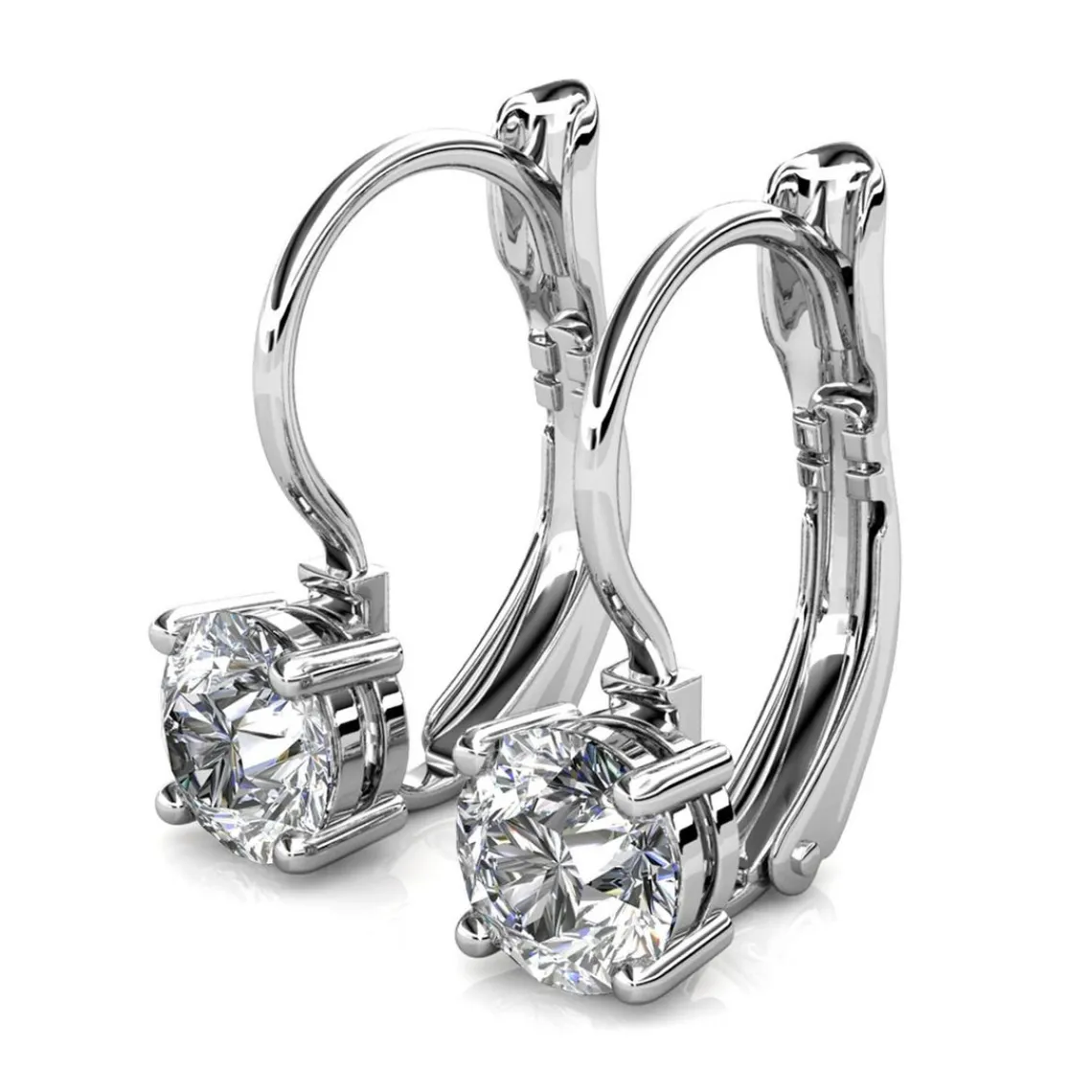 MYC-Paris Boucles d’oreilles Femme Solitaire - DE0008-S-C Laiton Argent | Femme Boucles D'Oreilles