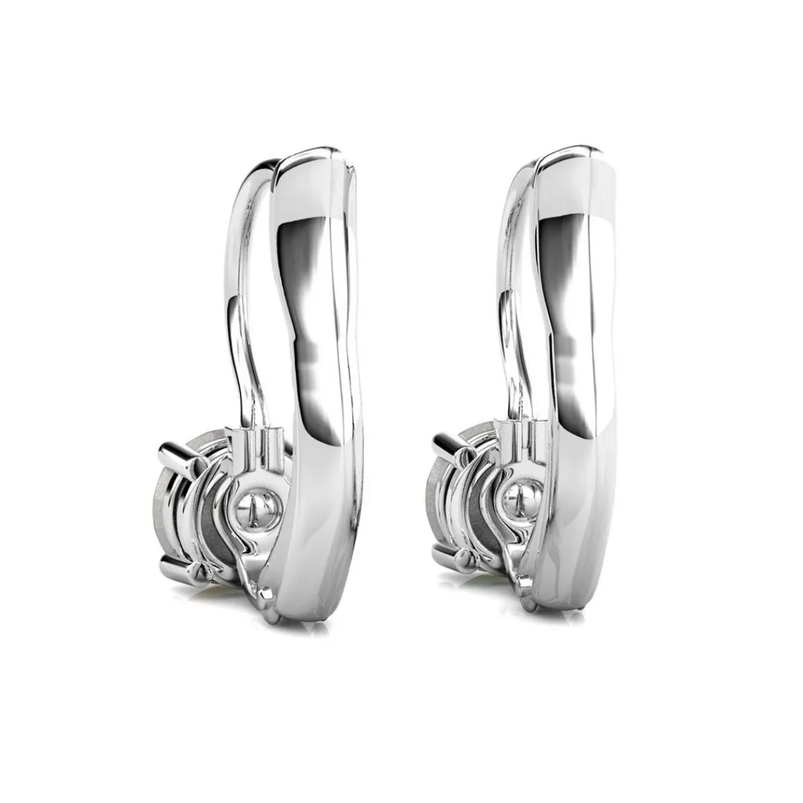 MYC-Paris Boucles d’oreilles Femme Solitaire - DE0008-S-C Laiton Argent | Femme Boucles D'Oreilles
