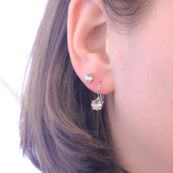 MYC-Paris Boucles d’oreilles Femme Solitaire - DE0008-S-C Laiton Argent | Femme Boucles D'Oreilles