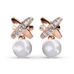 MYC-Paris Boucles d’oreilles Femme - DE0246-RG Laiton Doré rose | Femme Boucles D'Oreilles