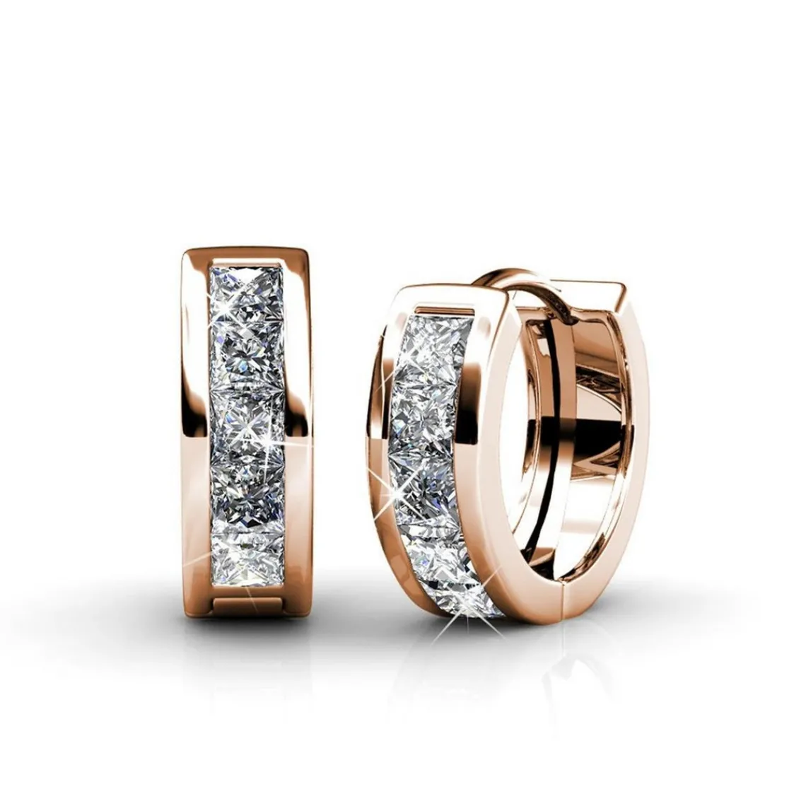 MYC-Paris Boucles d’oreilles Femme Square - DE0215-RG Laiton Doré rose | Femme Boucles D'Oreilles