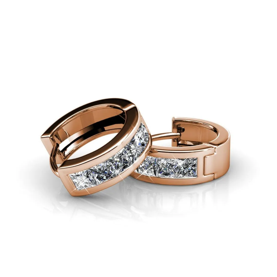 MYC-Paris Boucles d’oreilles Femme Square - DE0215-RG Laiton Doré rose | Femme Boucles D'Oreilles