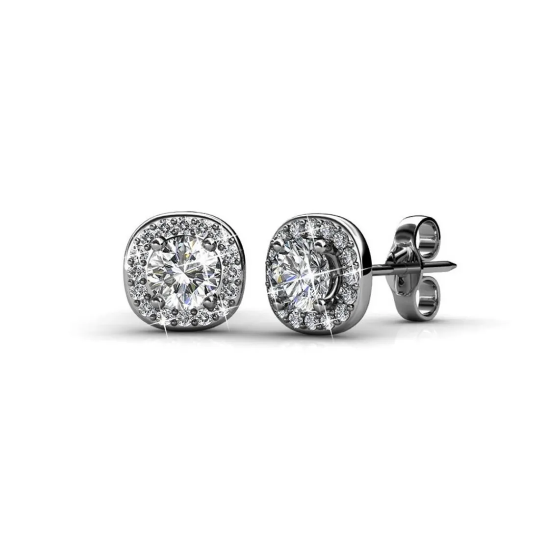 MYC-Paris Boucles d'oreilles Femme Solitaire - DE0203-S Laiton Argent | Femme Boucles D'Oreilles