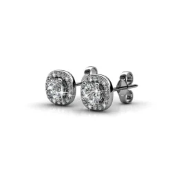 MYC-Paris Boucles d'oreilles Femme Solitaire - DE0203-S Laiton Argent | Femme Boucles D'Oreilles