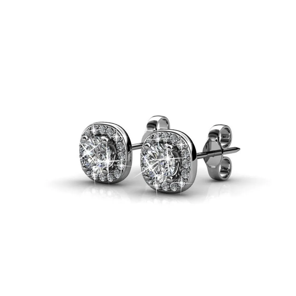 MYC-Paris Boucles d'oreilles Femme Solitaire - DE0203-S Laiton Argent | Femme Boucles D'Oreilles