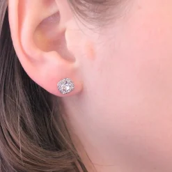MYC-Paris Boucles d'oreilles Femme Solitaire - DE0203-S Laiton Argent | Femme Boucles D'Oreilles