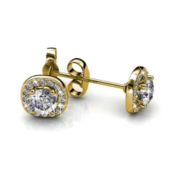 MYC-Paris Boucles d'oreilles Femme Solitaire - DE0203-G Laiton Doré | Femme Boucles D'Oreilles
